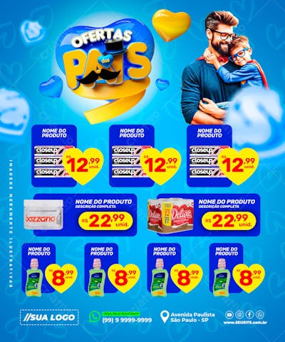 ENCARTE OFERTAS DIA DOS PAIS REDES SOCIAIS EDITÁVEL