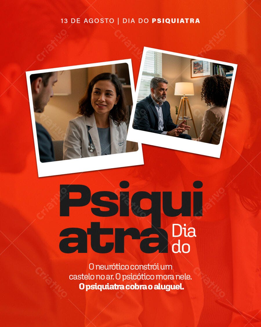 Post para o Dia do Psiquiatra PSD Editável