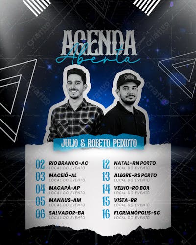 Flyer Agenda de Show Evento psd editável feed (5)