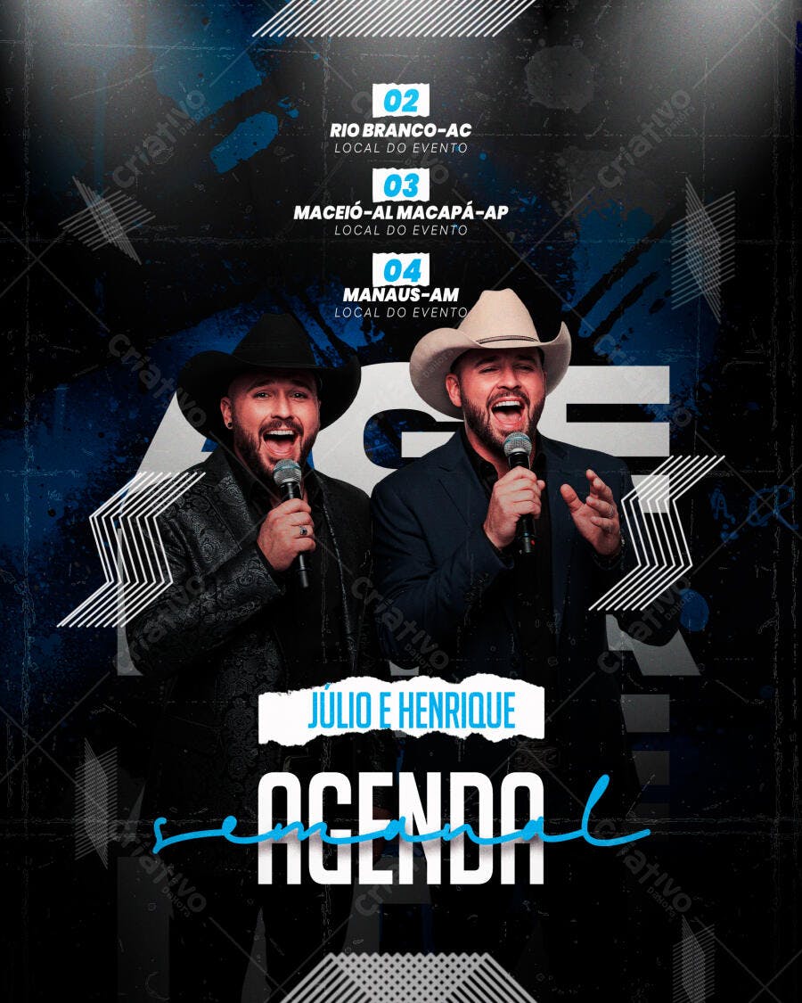 Flyer para Shows Júlio e Henrique PSD Editável