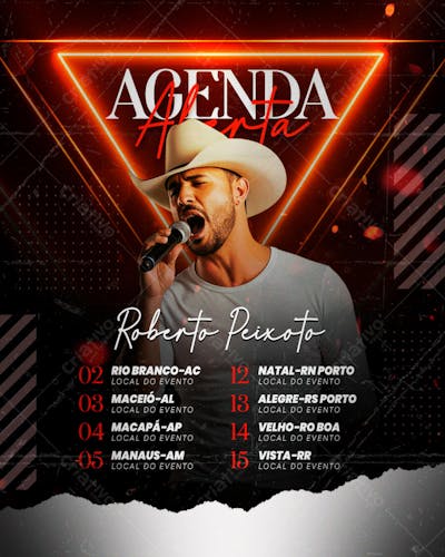 Flyer Agenda de Show Evento psd editável feed (10)