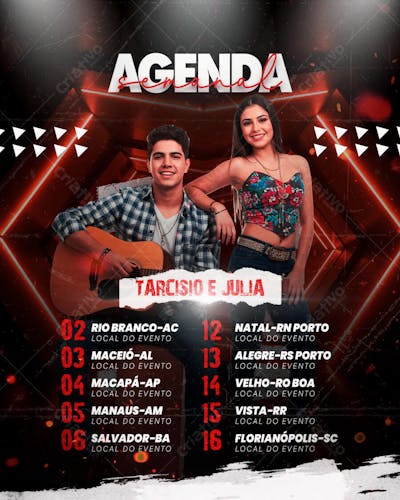 Flyer Agenda de Show Evento psd editável feed (7)