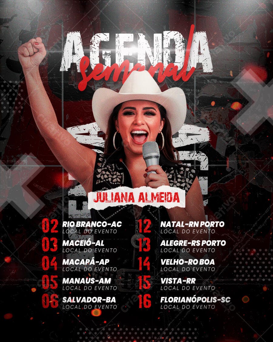 Flyer para Show Juliana Almeida PSD Editável