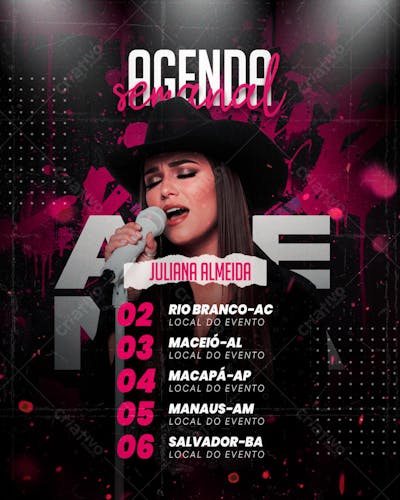 Flyer Agenda de Show Evento psd editável feed (1)