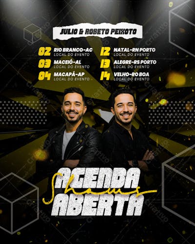 Flyer Agenda de Show Evento psd editável feed (3)