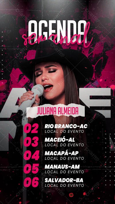 Flyer Agenda de Show Evento psd editável story (1)