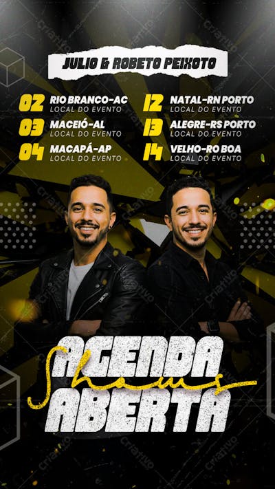 Flyer Agenda de Show Evento psd editável story (3)