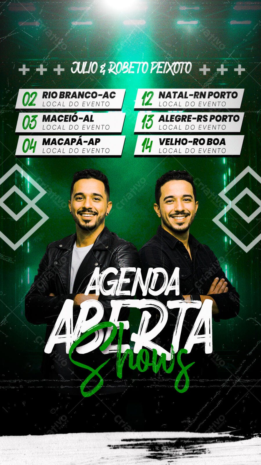 Flyer para Show Julio & Roberto Peixoto PSD Editável