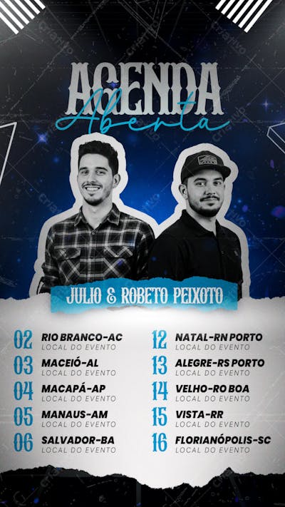 Flyer Agenda de Show Evento psd editável story (5)