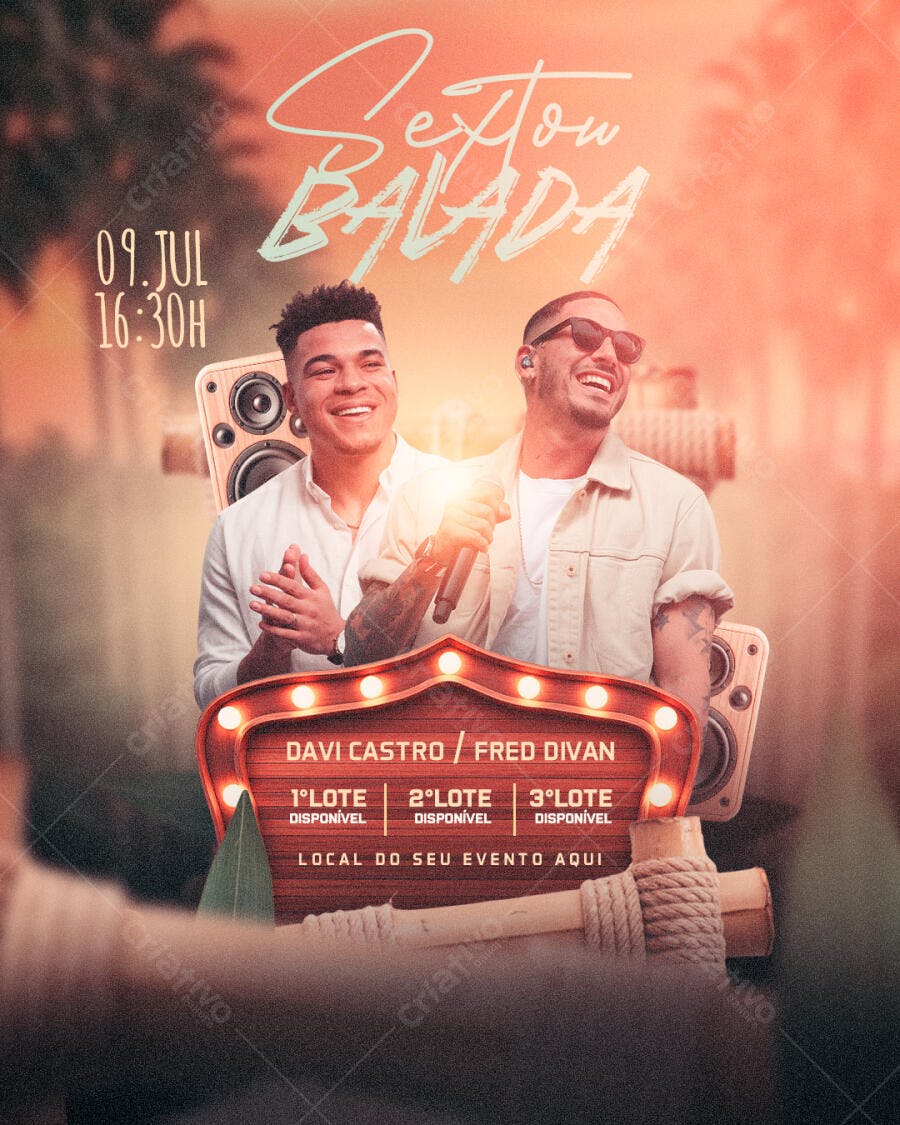 Flyer para Festa Sertaneja 09 de Julho PSD Editável