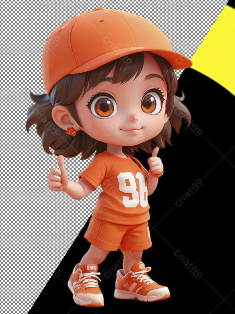 Personagem Cartoon IA Fundo Transparente