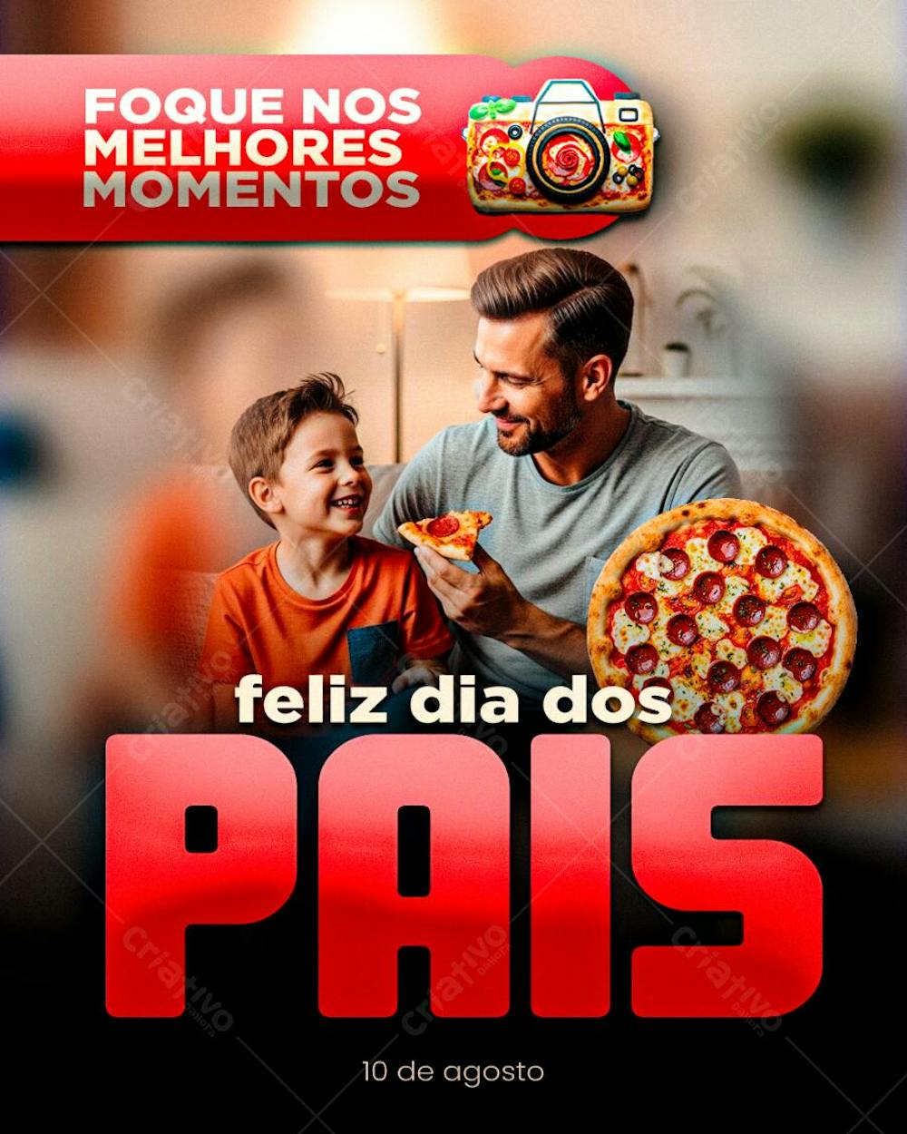 FELIZ DIA DOS PAIS COM PIZZA PAI E FILHO COMENDO PIZZA FOQUE NOS MELHORES MOMENTOS