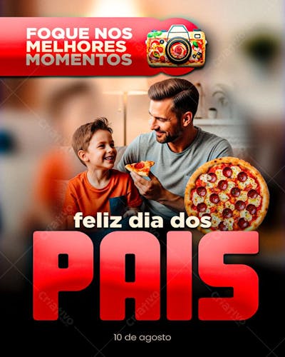 FELIZ DIA DOS PAIS COM PIZZA PAI E FILHO COMENDO PIZZA FOQUE NOS MELHORES MOMENTOS