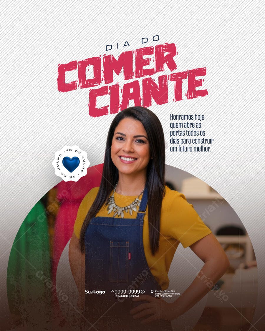 Flyer Dia do Comerciante 16 de Julho PSD Editável
