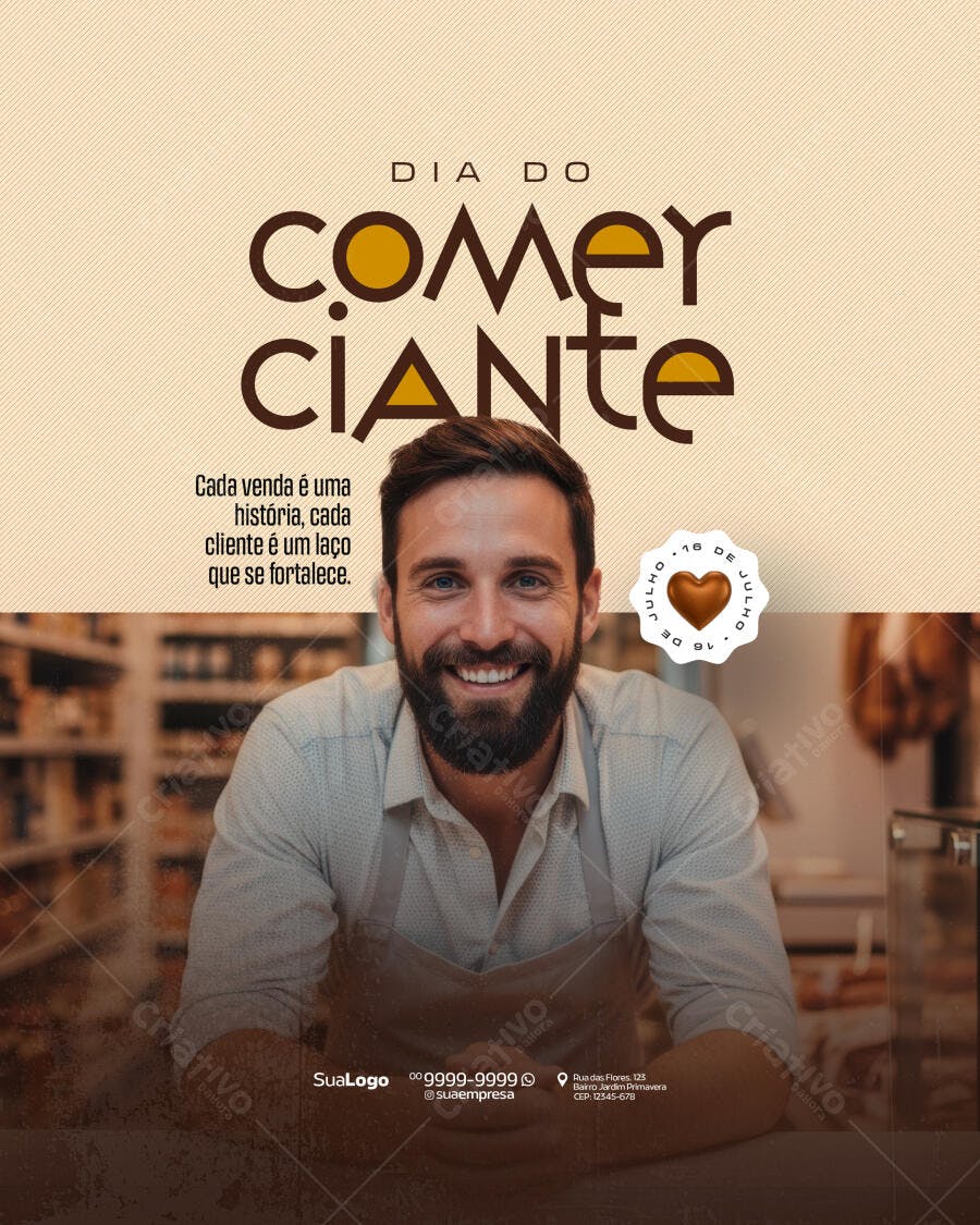 Flyer Dia do Comerciante PSD Editável