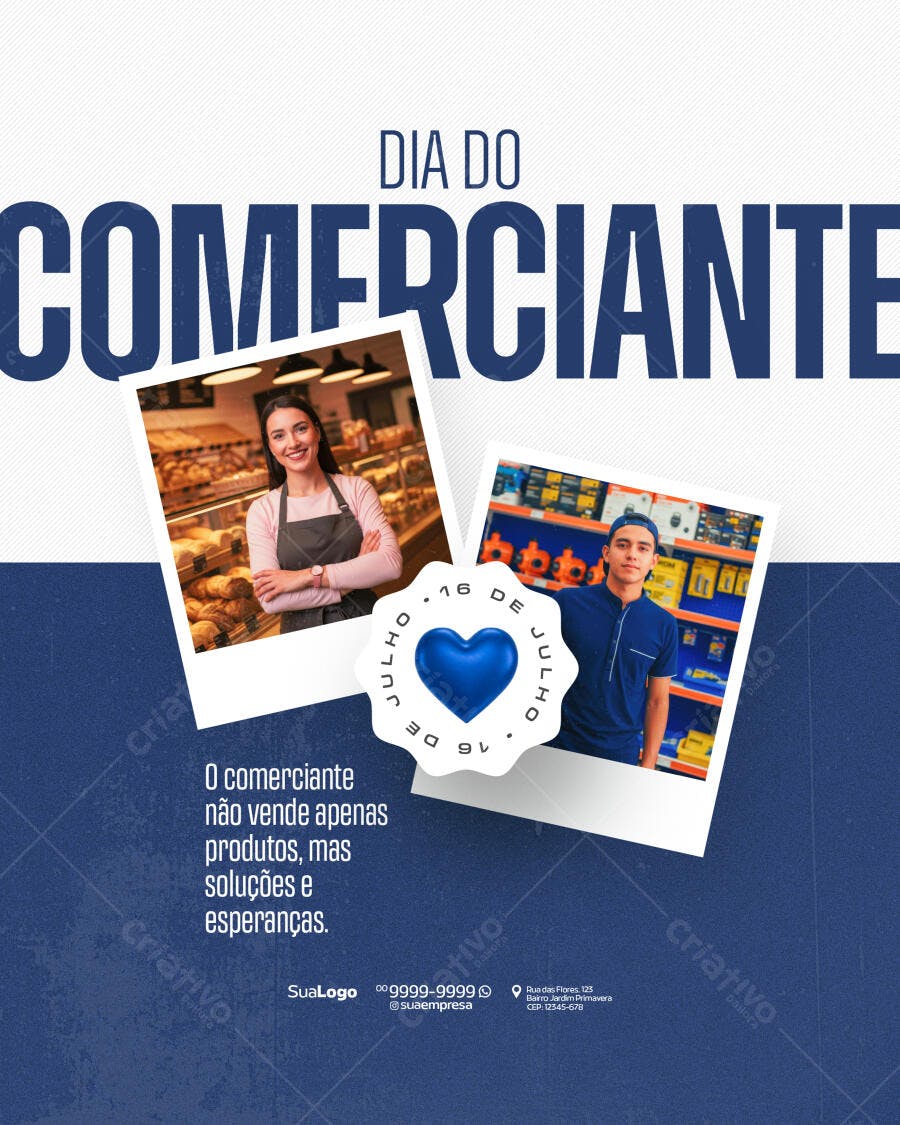 Postagem Dia do Comerciante PSD Editável