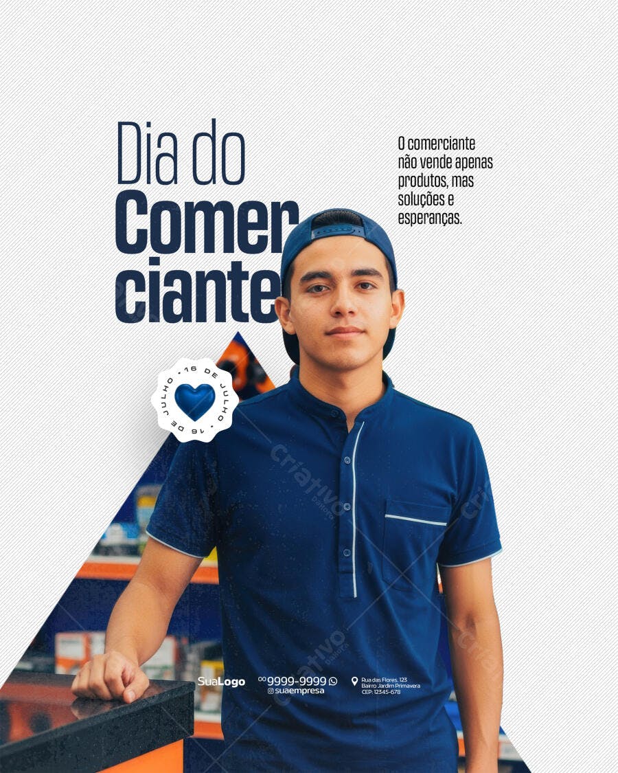 Postagem Dia do Comerciante PSD Editável