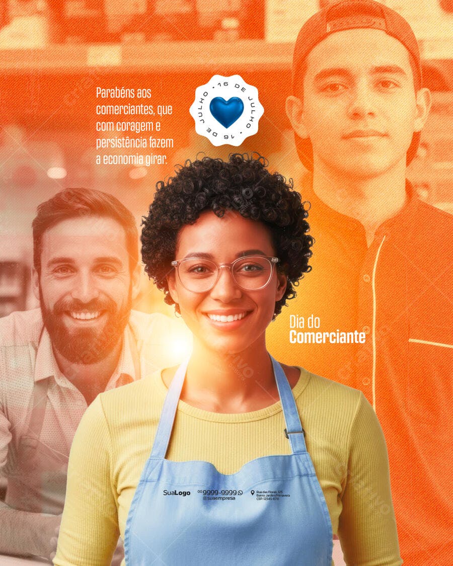 Flyer Dia do Comerciante 16 de Julho PSD Editável