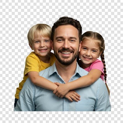 PAI E FILHOS ABRAÇADOS PNG SEM FUNDO FUNDO TRANSPARENTE