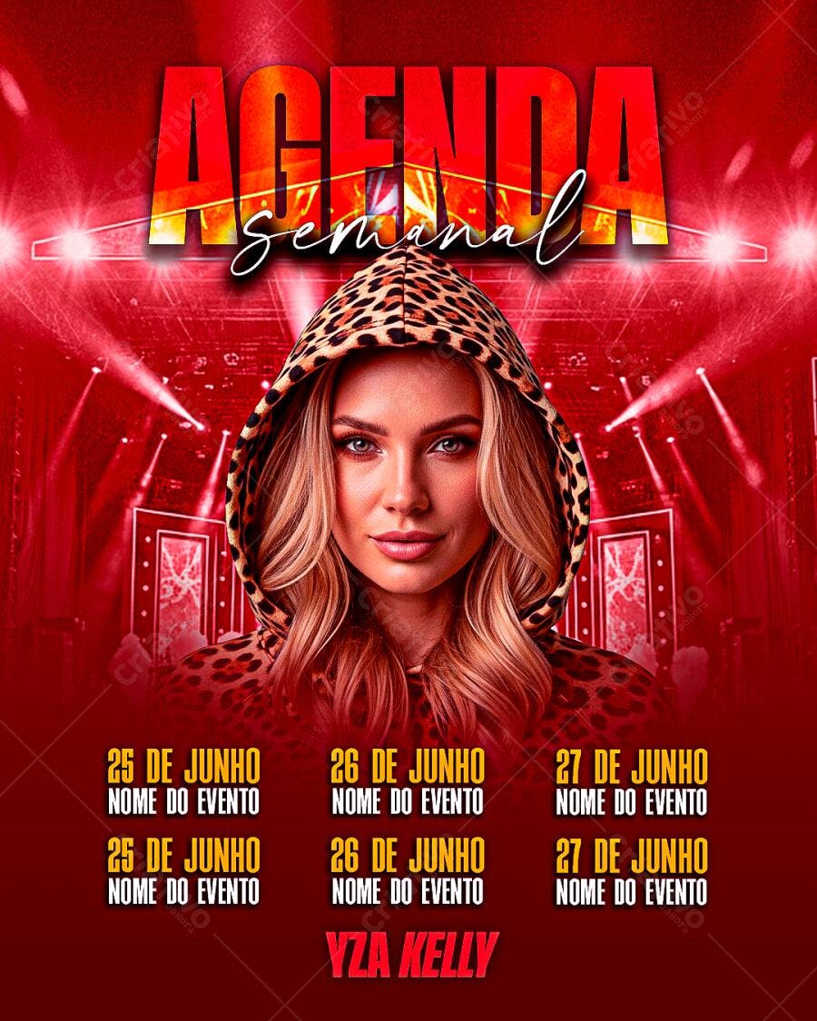 Flyer Agenda Semanal PSD Editável