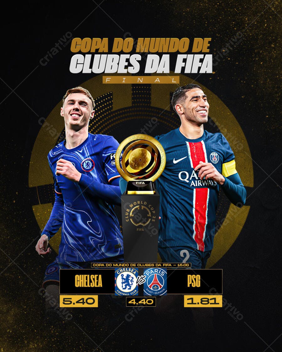 Flyer Final Copa do Mundo de Clubes da FIFA PSD Editável