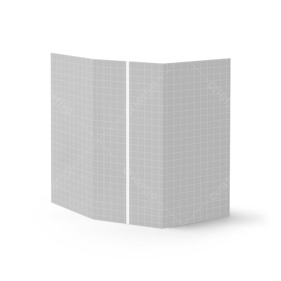 Mockup de Panfleto Tri-Fold Realista em Cinza