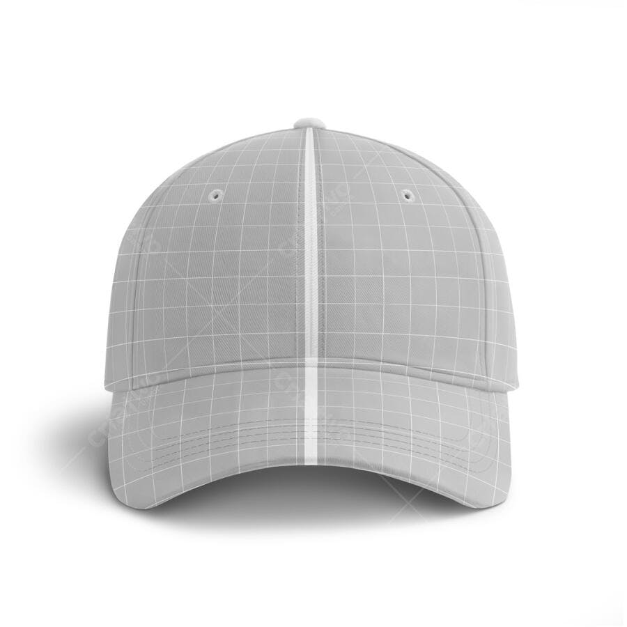 Mockup Boné Cinza Claro: Modelo Realista para Design de Vestuário