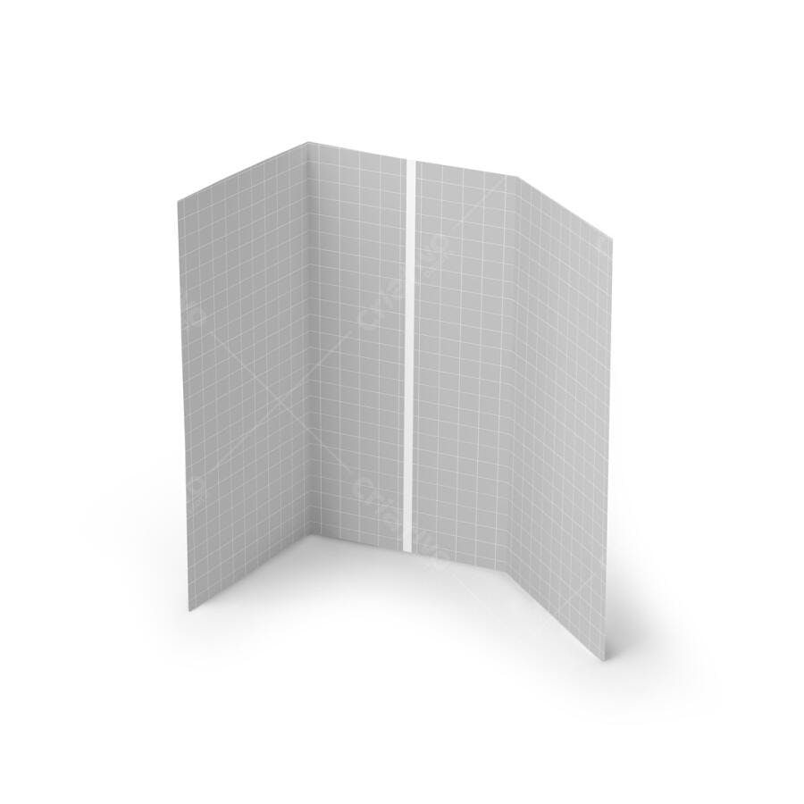 Mockup de Folheto Tri-Fold em Tons de Cinza