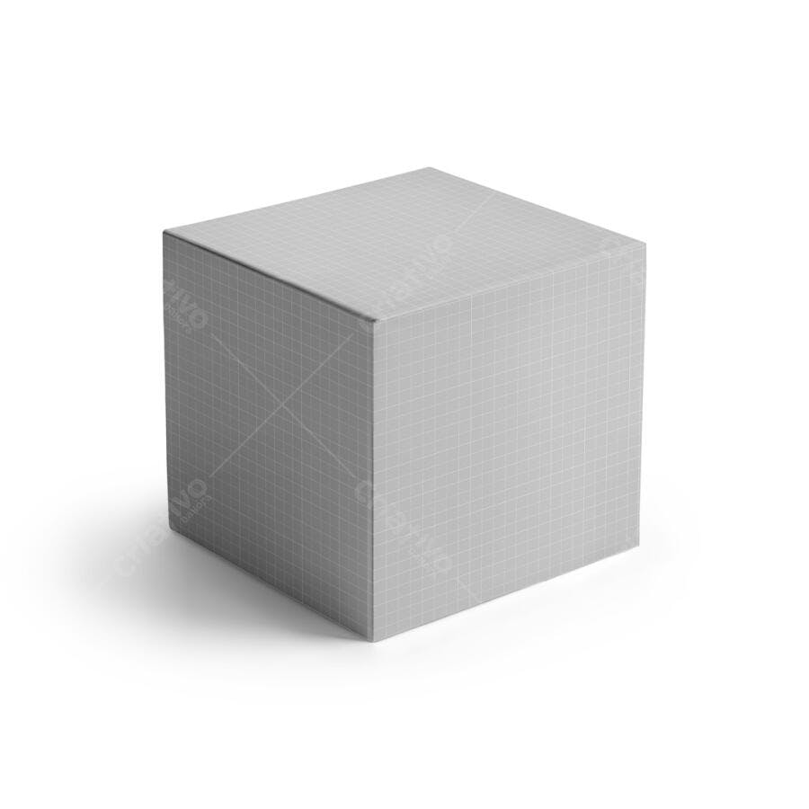 Mockup de Caixa Quadrada Cinza - Design Minimalista