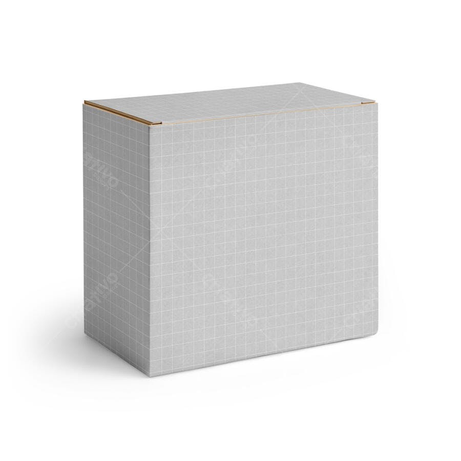 Mockup de Embalagem Retangular em Tons de Cinza
