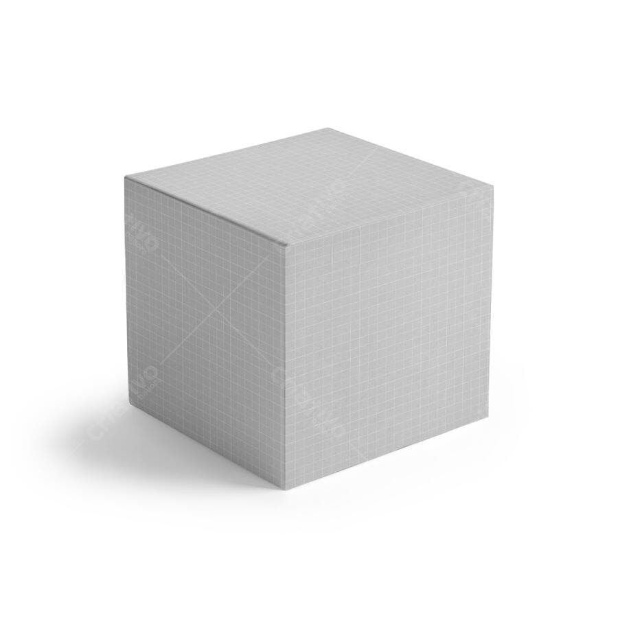 Mockup de Caixa de Embalagem Quadrada em Tons de Cinza