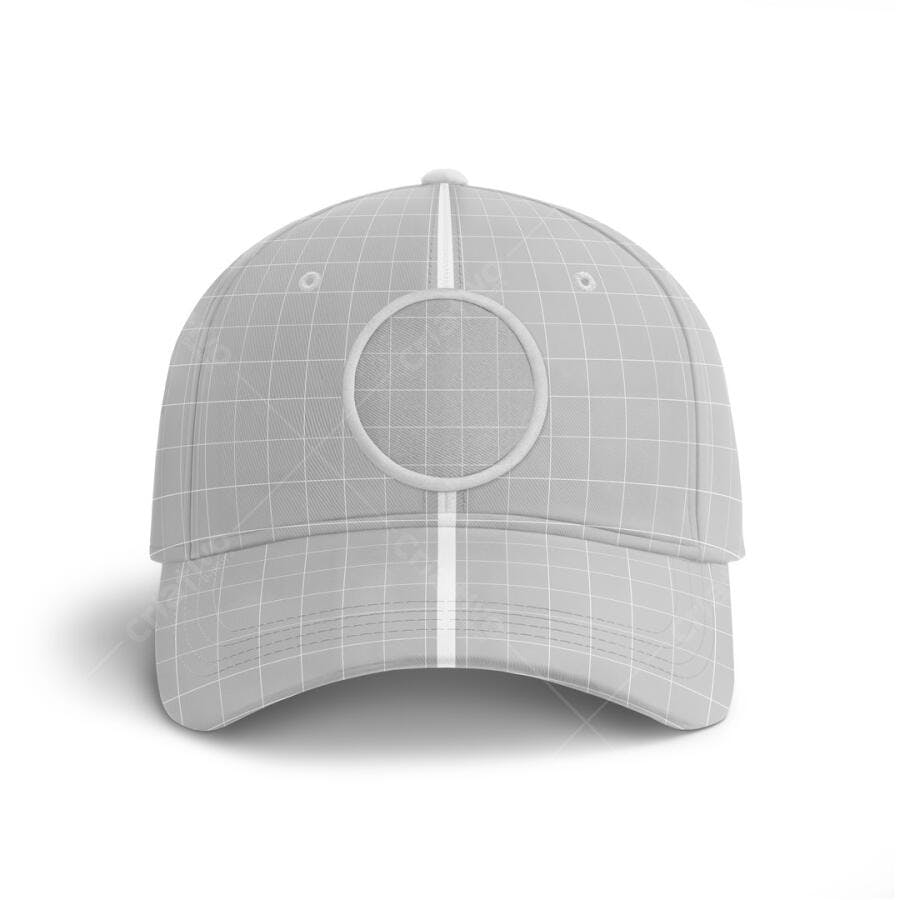 Mockup Boné Cinza com Patch Circular: Design Minimalista