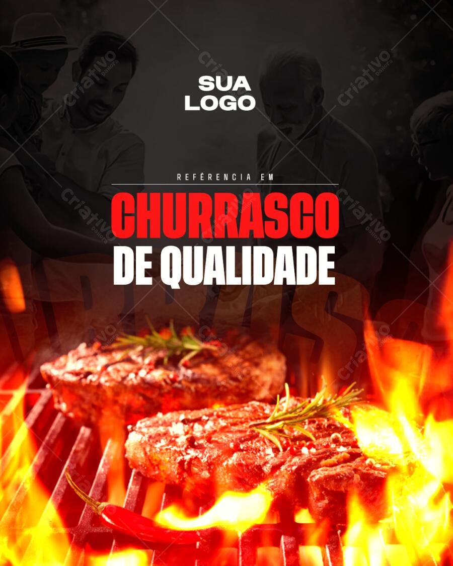 Flyer Churrasco de Qualidade PSD Editável