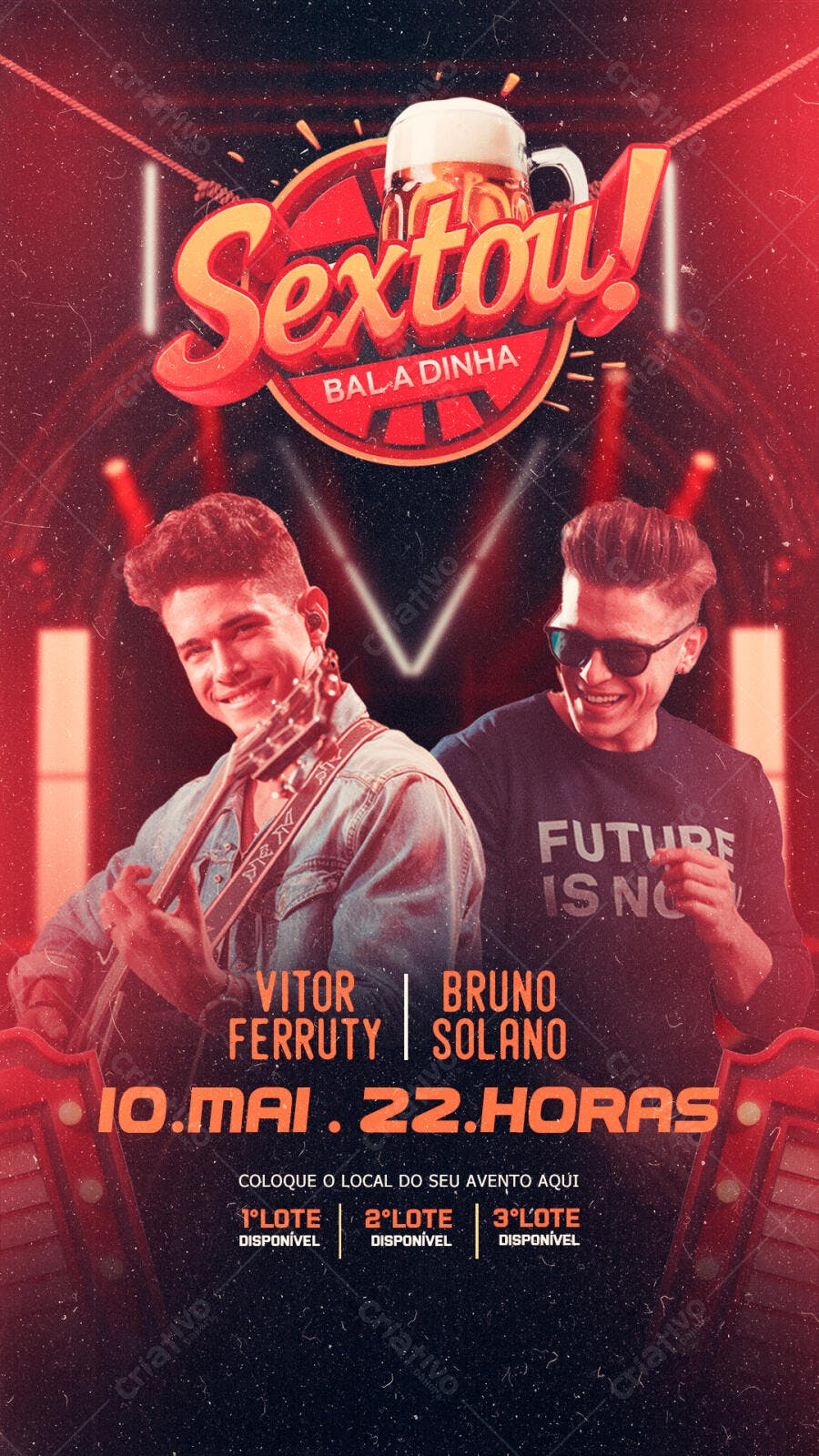 Flyer Festa com Música ao Vivo PSD Editável