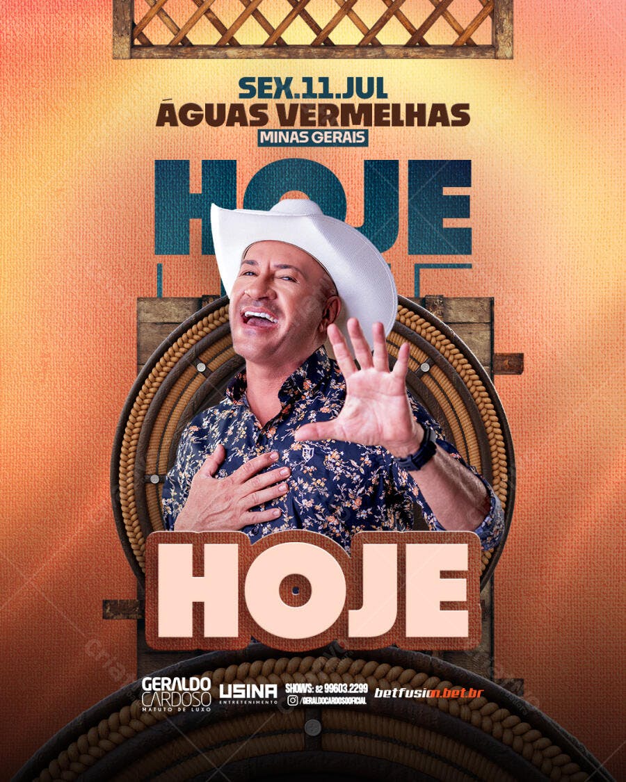 Flyer Show Sertanejo 11 de Julho PSD Editável