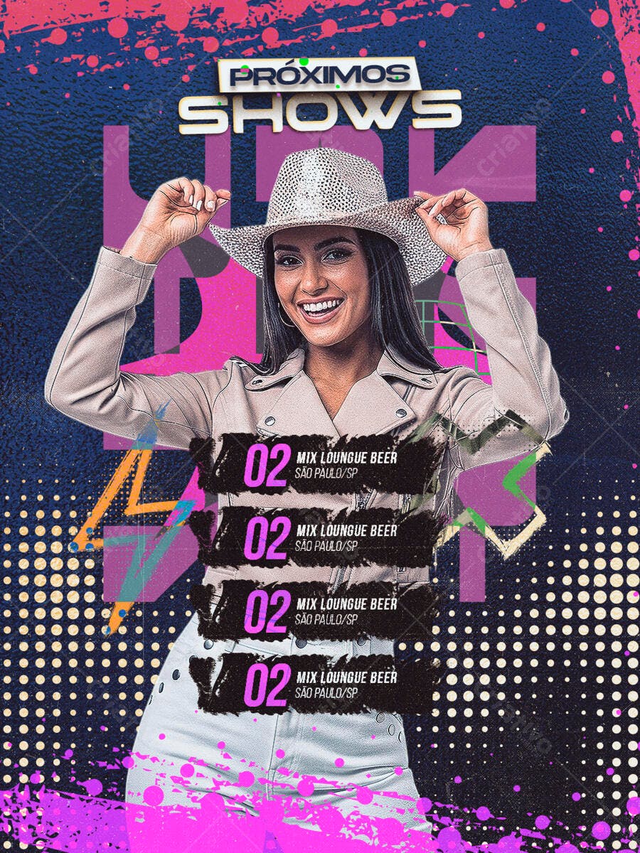 Flyer para Shows Musicais PSD Editável