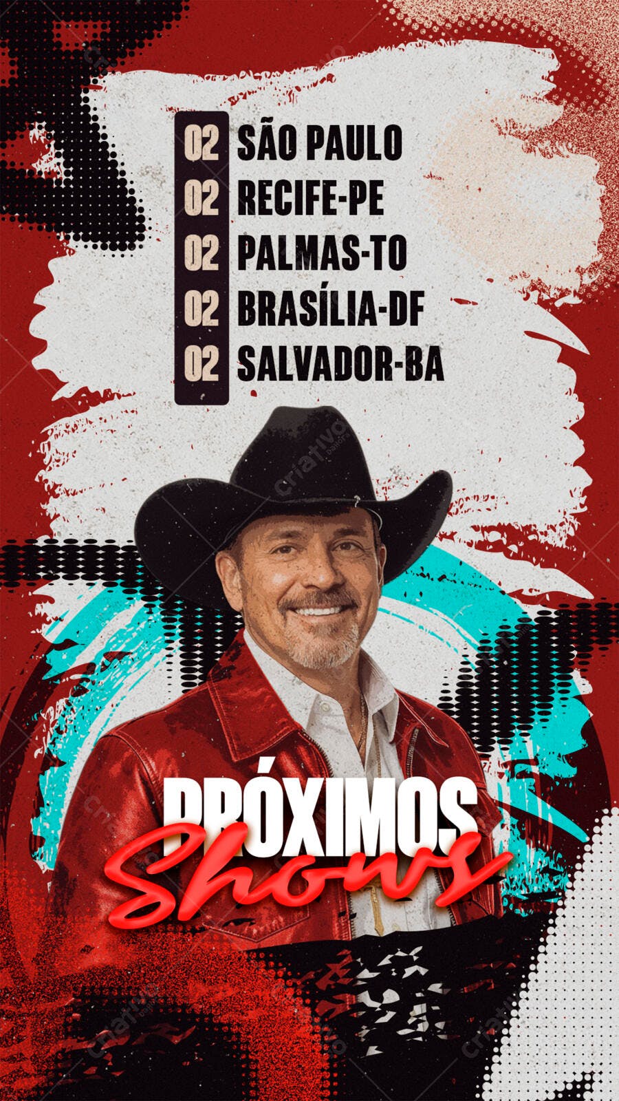 Flyer Shows Musicais Brasil PSD Editável