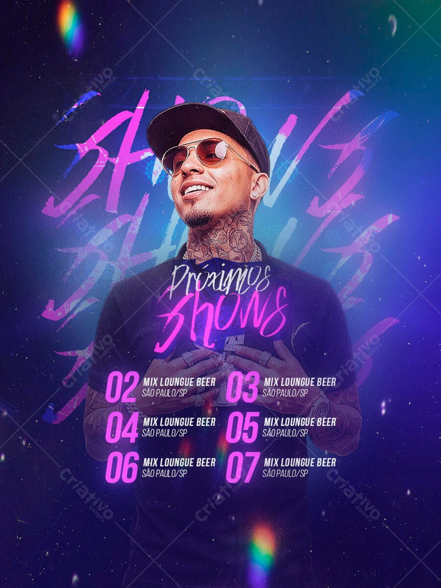 Flyer Shows Musicais PSD Editável