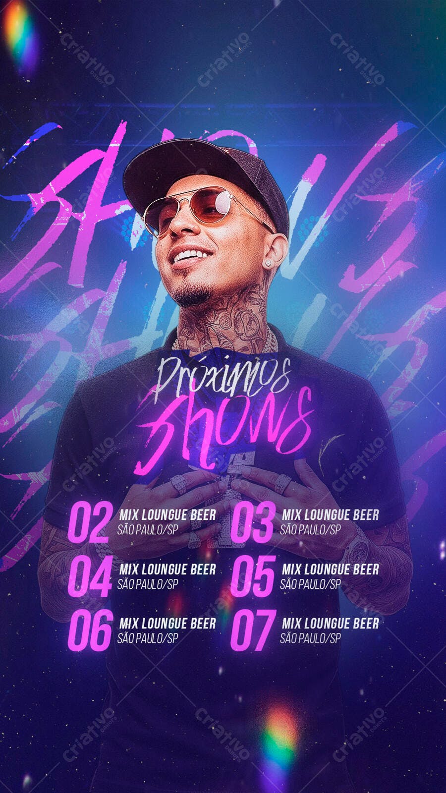 Flyer para Shows Musicais em SP PSD Editável