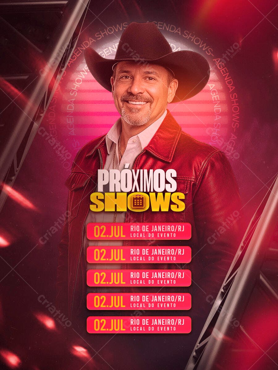 Flyer para Shows de Música Country PSD Editável