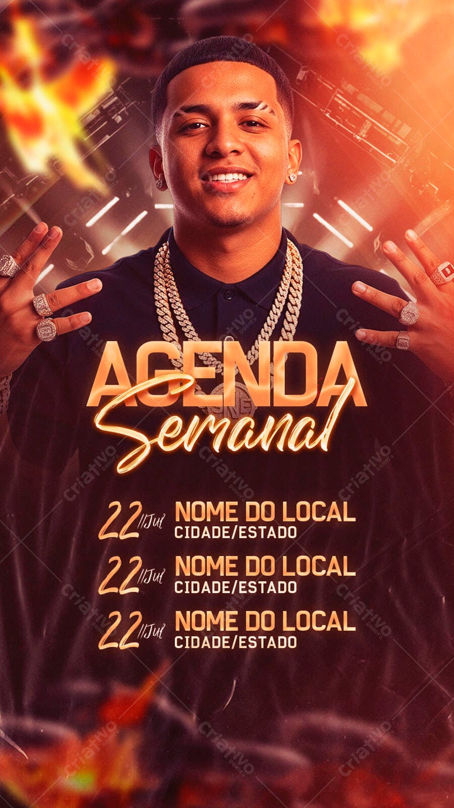 Flyer Agenda Semanal PSD Editável