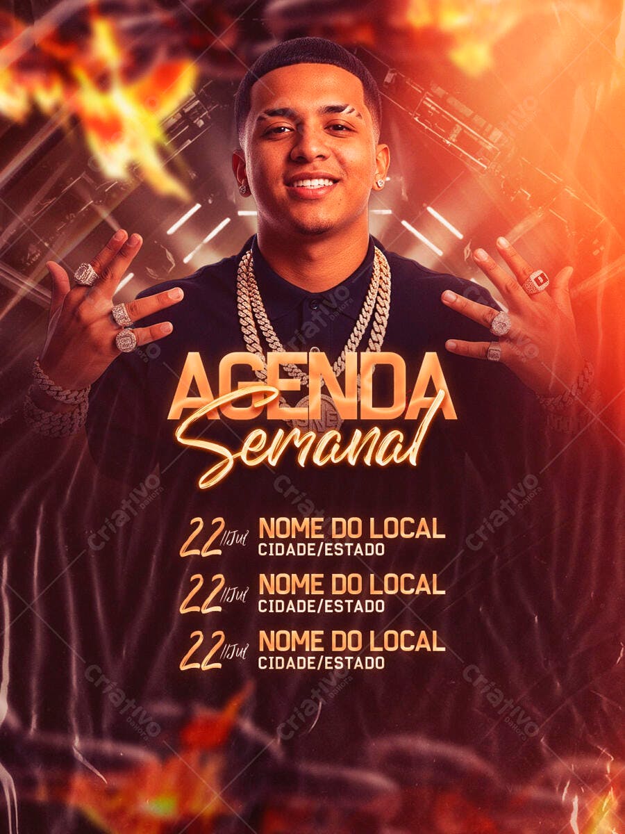 Flyer Agenda Semanal PSD Editável