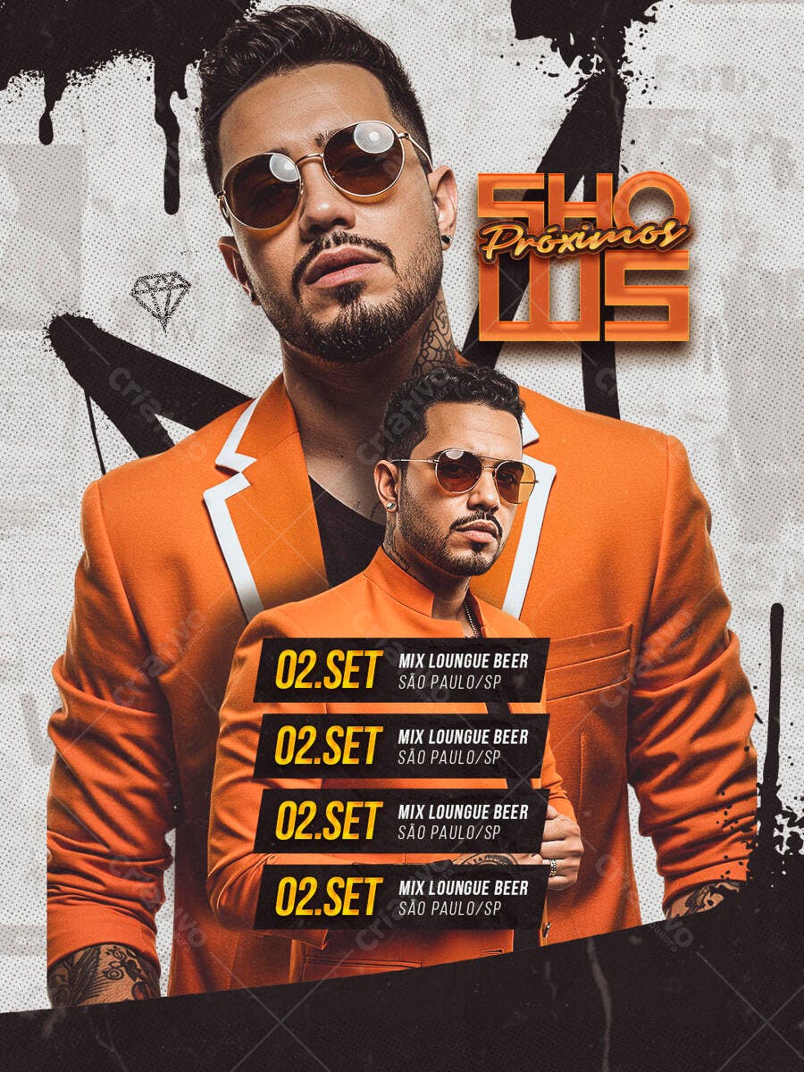 Flyer para Show Musical PSD Editável