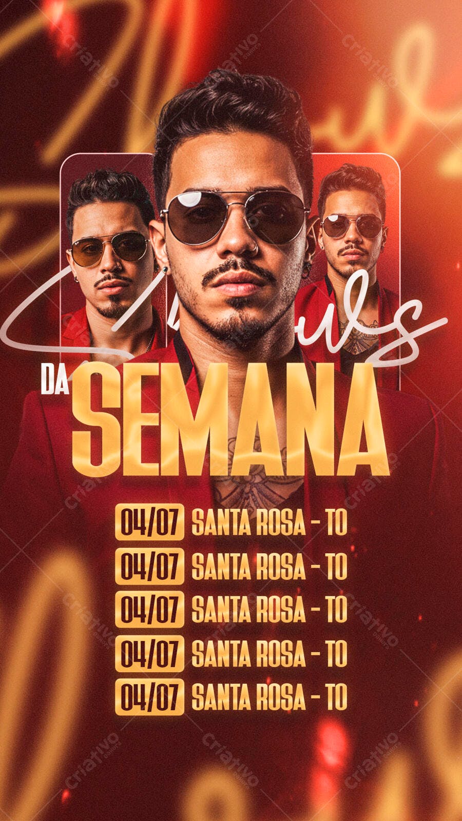 Flyer para Show Musical em Santa Rosa - PSD Editável