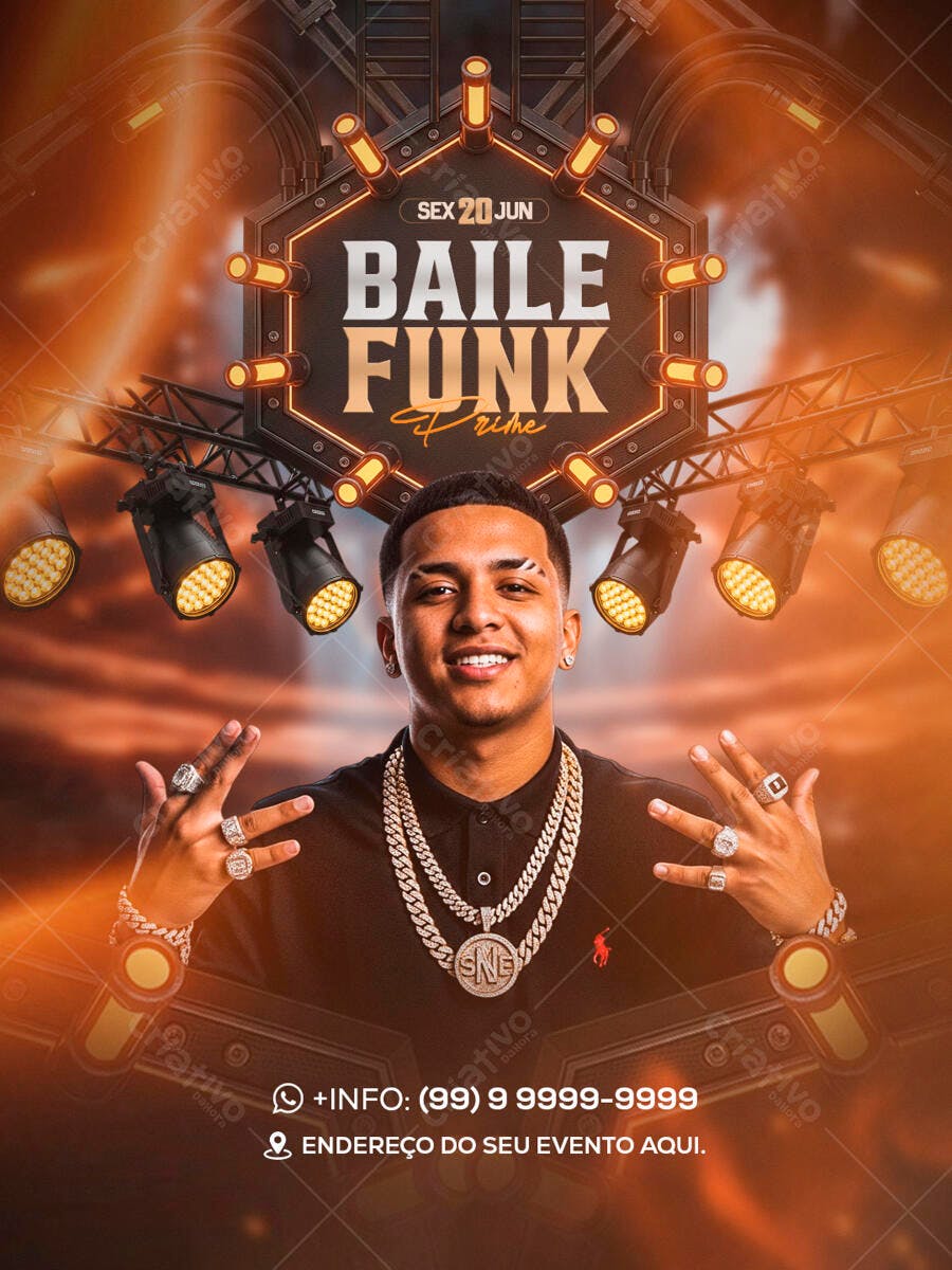 Flyer Baile Funk PSD Editável