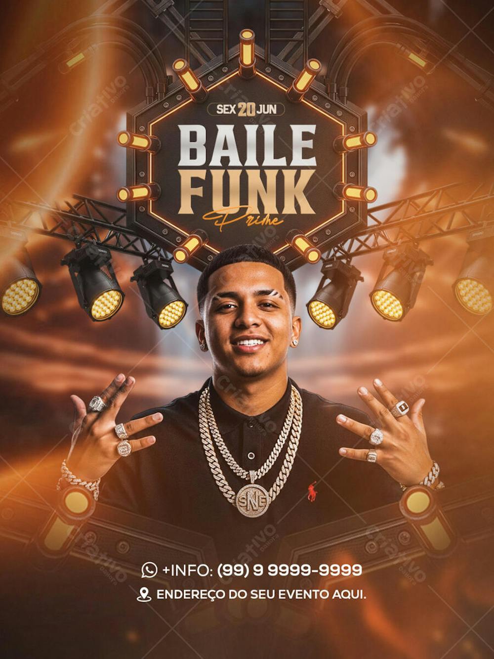 Flyer Baile Funk Prime Feed PSD Editavel