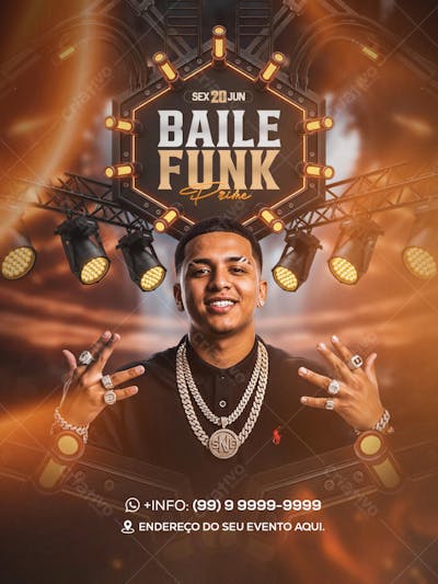 Flyer Baile Funk Prime Feed PSD Editavel