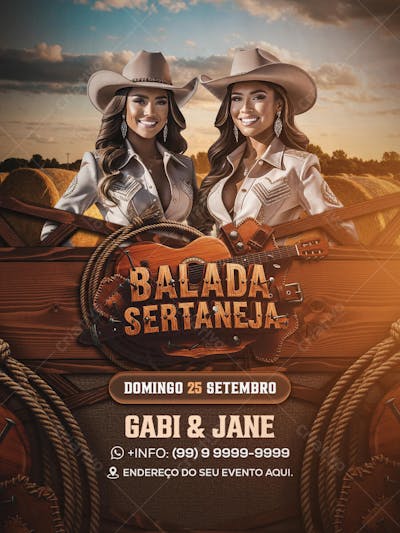 Flyer Balada Sertaneja Feed PSD Editavel