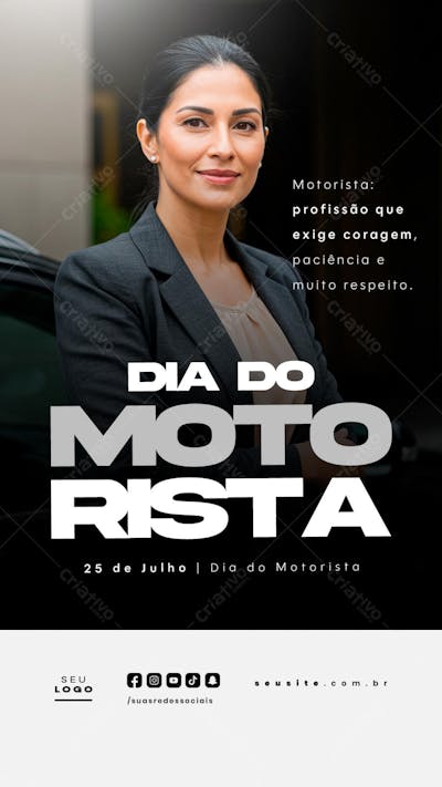 Dia do Motorista 25 de julho social media psd editavel Story  (1)