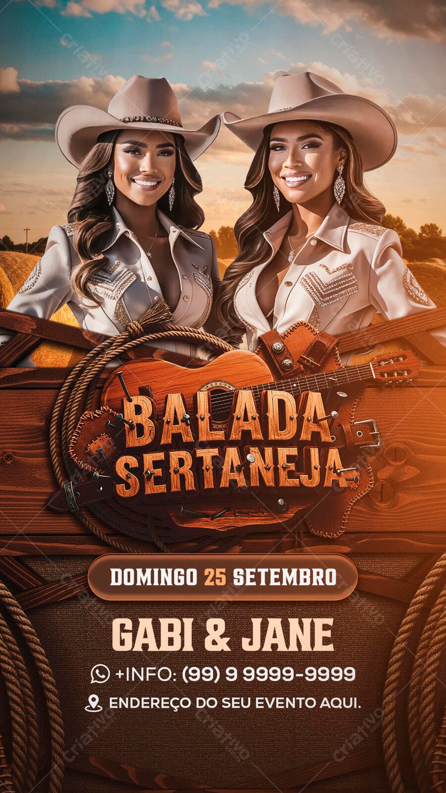 Flyer para Festa Sertaneja PSD Editável